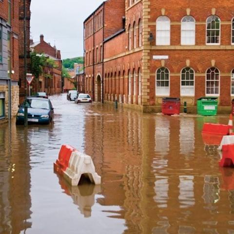 Flooding in city street